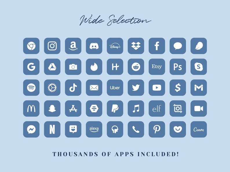 Ios 18 App Icon Pack, Baby Blue App Icons, Light Blue iPhone Aesthetic