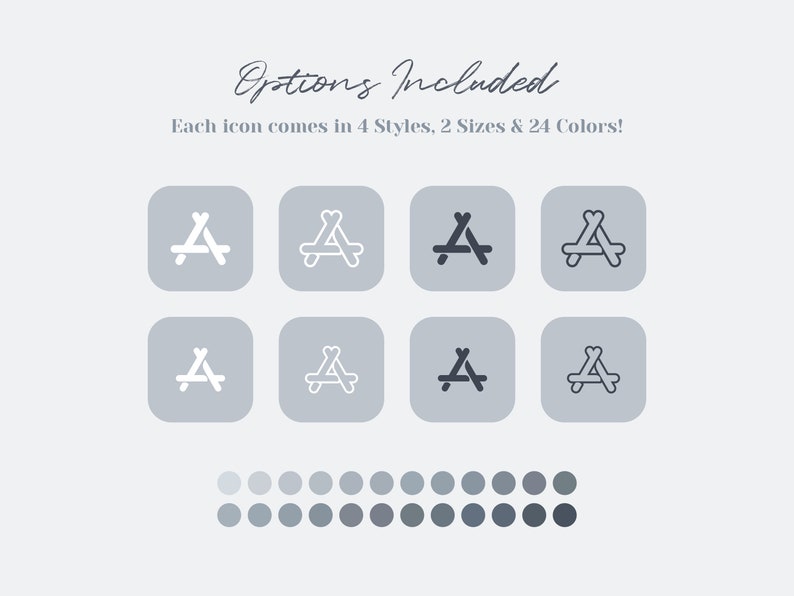 Ios 16 App Icon Pack Light Gray App Icons Pale Gray iPhone Etsy
