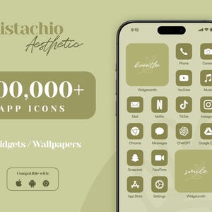 iOS 18 App Icon Pack, Dark Green App Icons, Olive iPhone Aesthetic, Mint iPhone Widget Wallpapers, Light Green Home Screen, Army Camo Theme