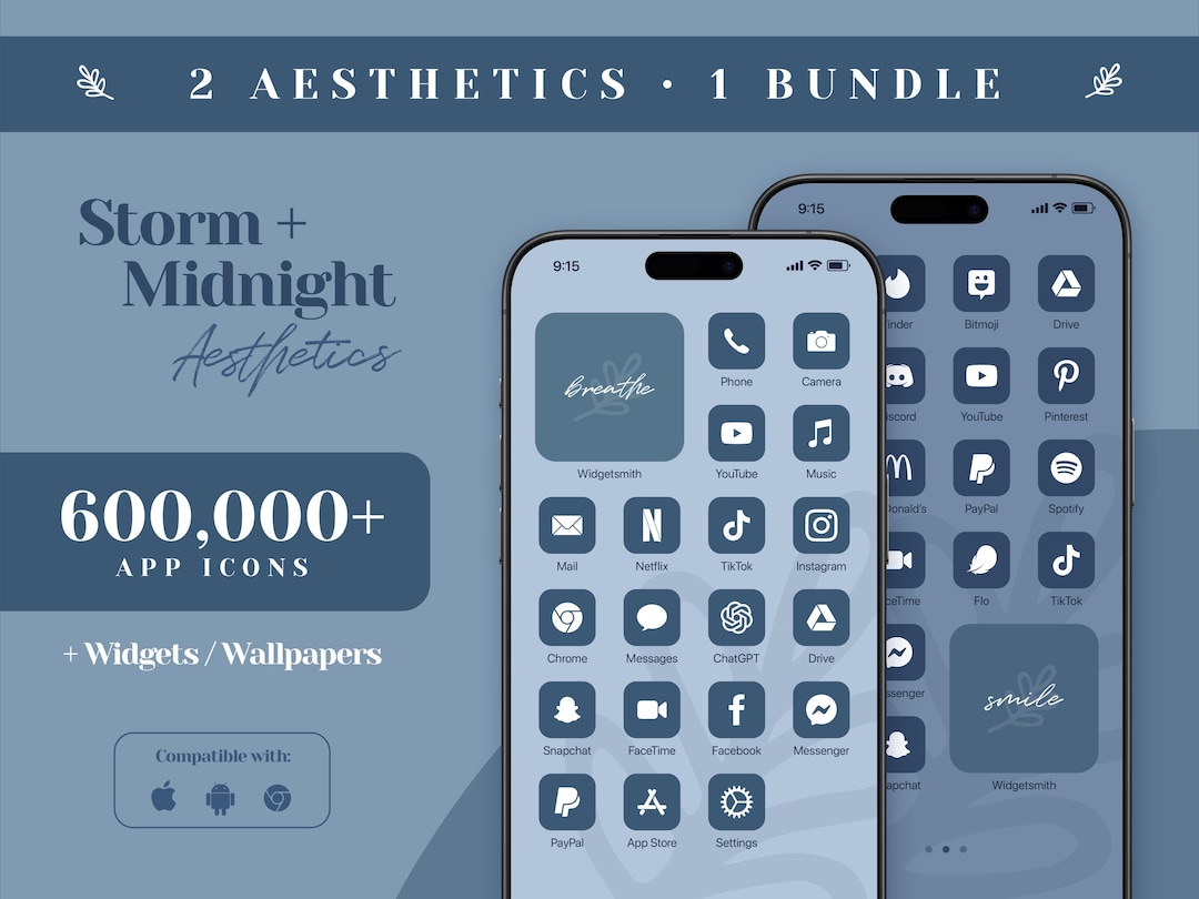Strong Blue Ios Ios 26 App Icon Pack, Navy Blue App Icons, Dark Blue iPhone Aesthetic ...
