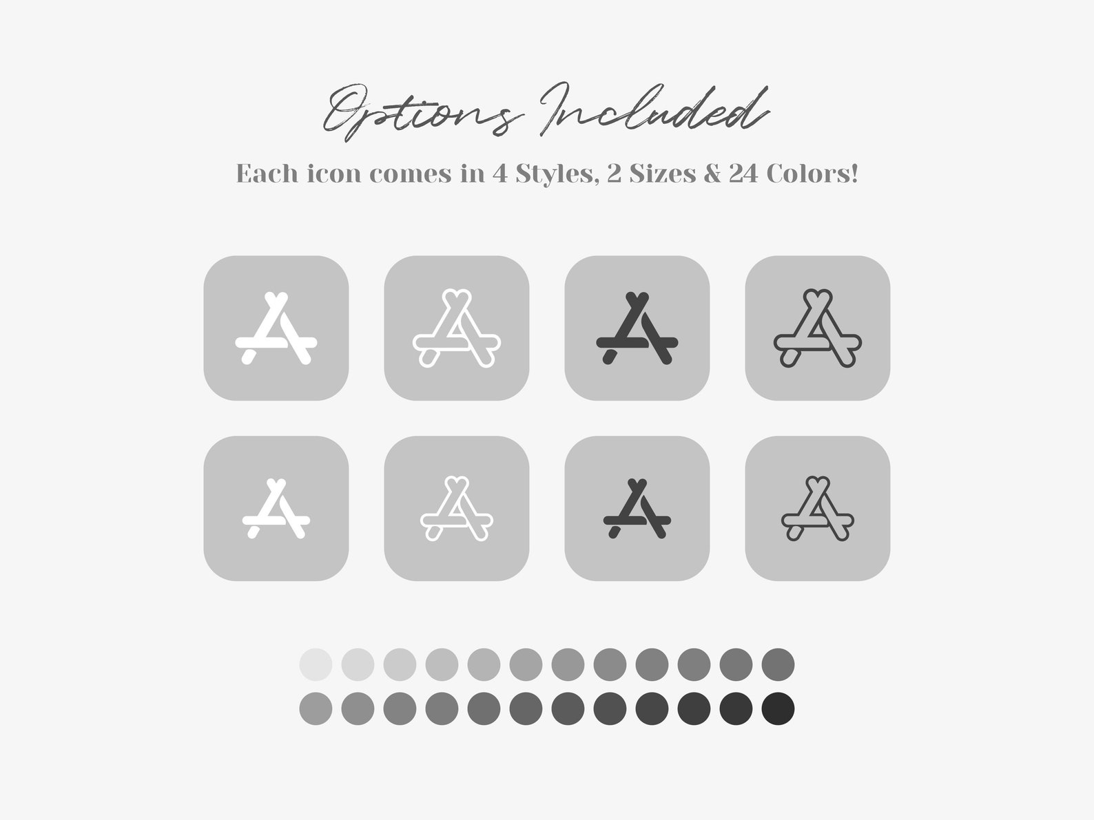 Ios 16 App Icon Pack Light Gray App Icons Dark Grey Iphone Etsy