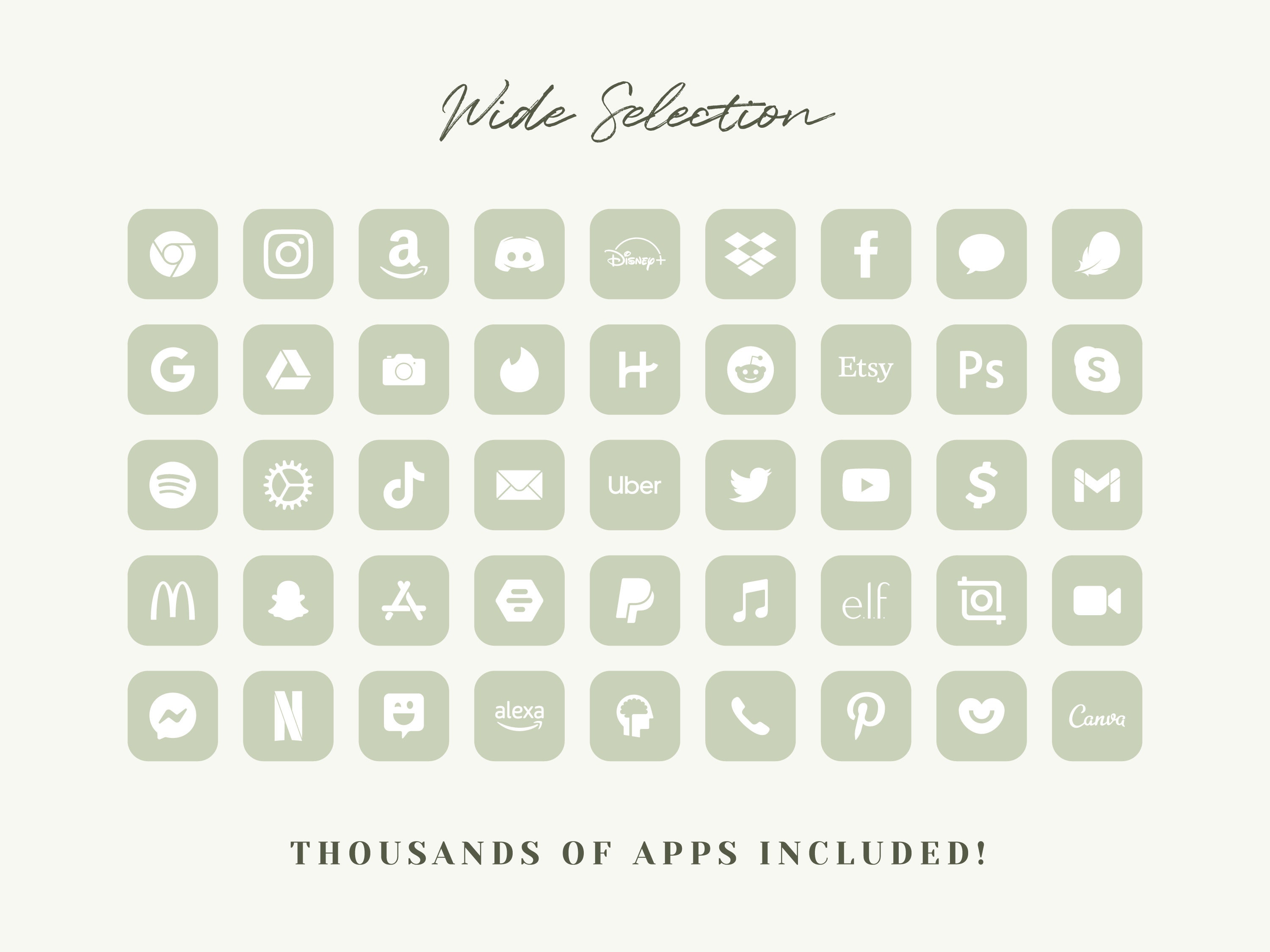 Ios 16 App Icon Pack Light Green App Icons Pale Green iPhone Etsy