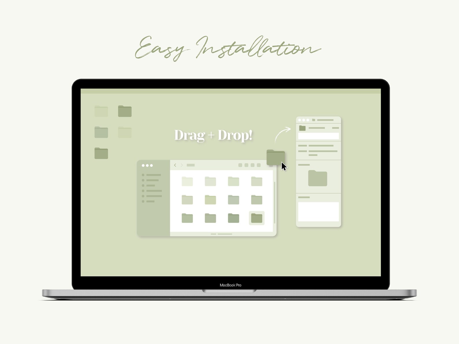 Desktop Icons Mac Folder Icons Light Green Wallpaper Desktop - Etsy