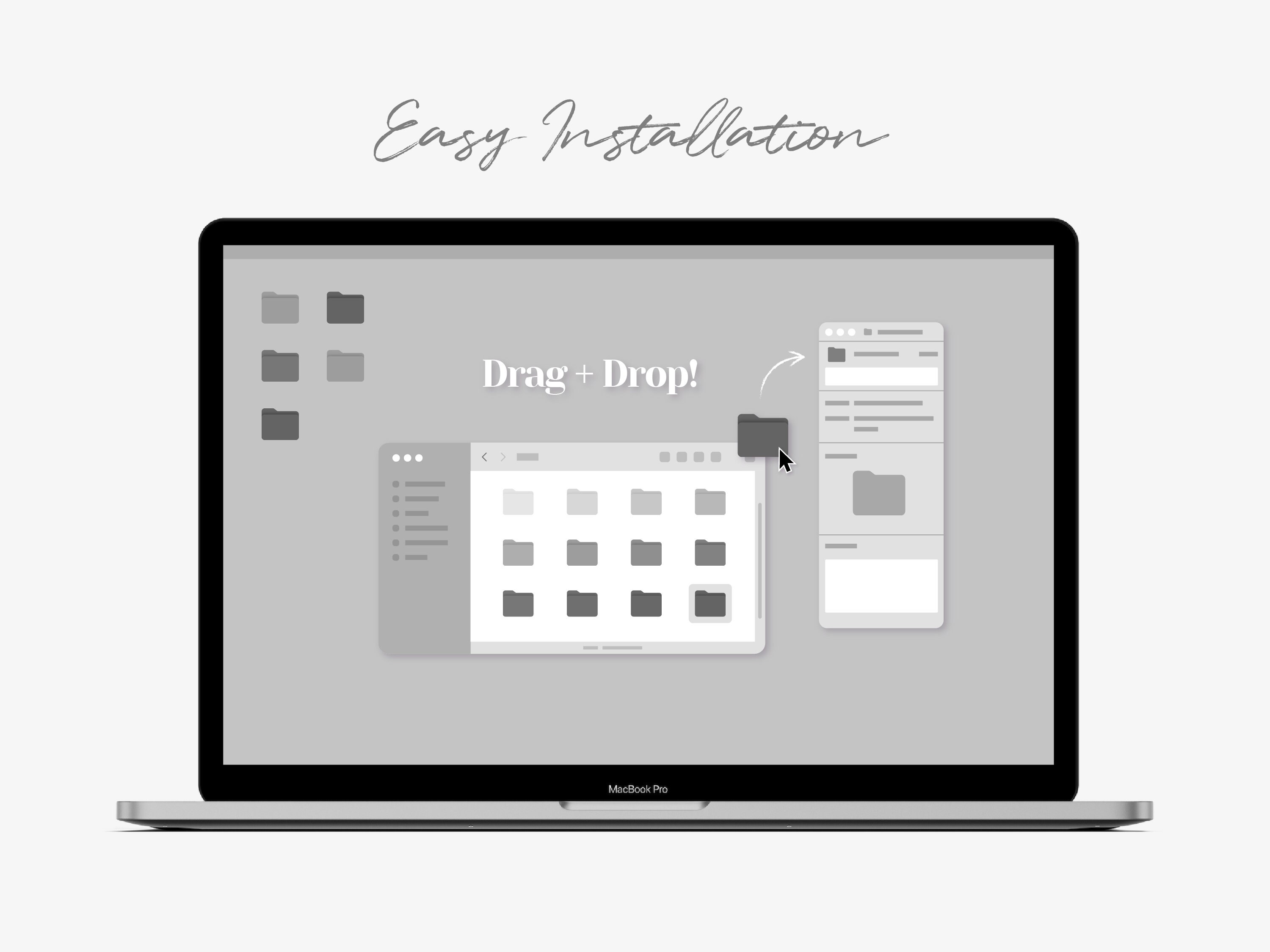 Desktop Icons, Mac Folder Icons, Light Gray Wallpaper Desktop Organizer ...
