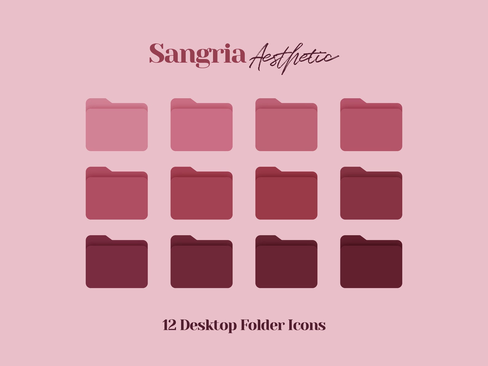 Desktop Icons Mac Folder Icons Burgundy Wallpaper Desktop Etsy