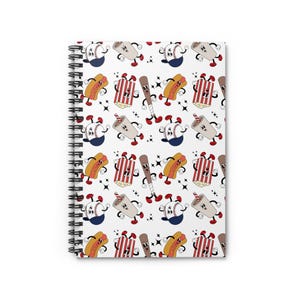 Baseball Foodie Spiral Notebook, Kids School Supplies Notebook, Journal for Food Lovers, Doodle Pad, Gift for Students