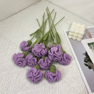 Crochet flower bouquet, purple theme