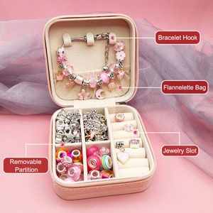 Pink Theme DIY Bracelet Kit, Handmade Crystal Bracelet Necklace Set ...