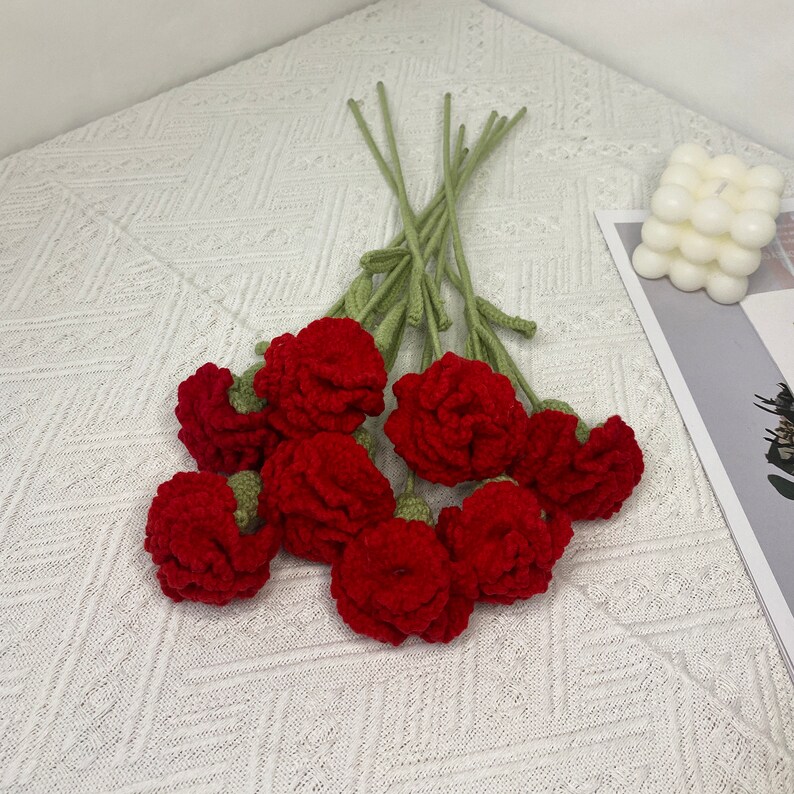 Crochet flower carnations,gift for mom