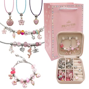 52 Pieces Charm Bracelet Making Kit Including Colorful Crystal