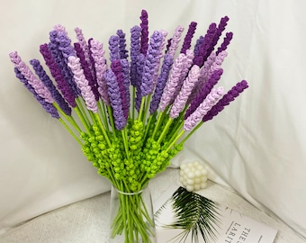 Crochet Lavender Flower Bouquet,Finished Hand Made Knited Flowers,Personalized Gift for Teacher, Home Decoration,Desk Decoration
