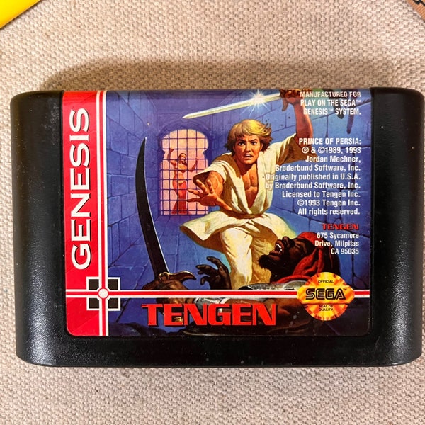 Vintage Sega Genesis Prince of Persia Video Game