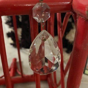 41 Replacement Vintage 3” Crystal Faceted Tear Drop Chandelier Prisms
