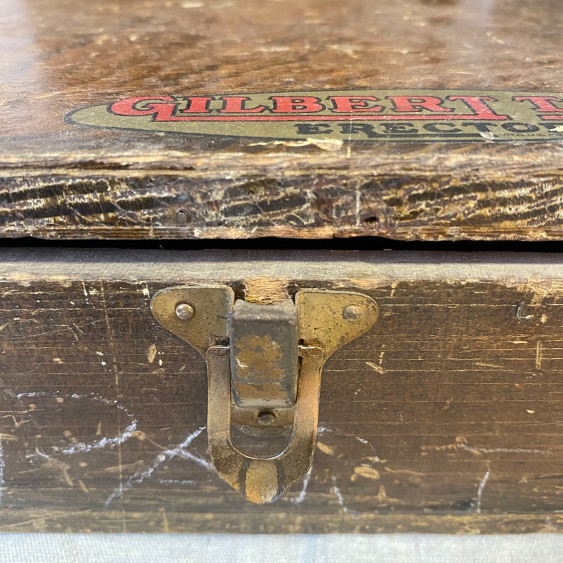 Vintage Gilbert Toys Wooden Box Erector Set No 7 Etsy