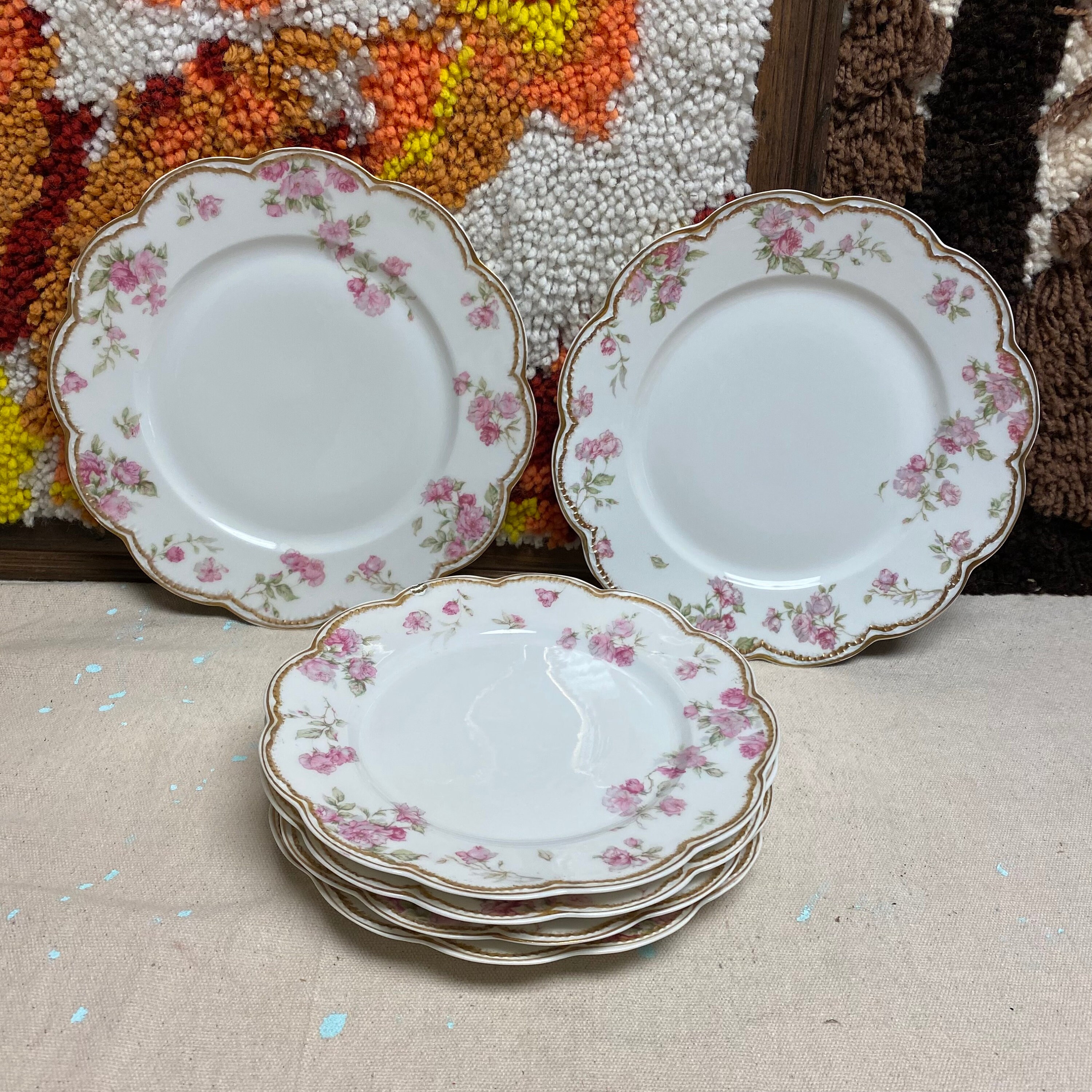 Chipped Antique Haviland France Gilded Limoges Rose Plates - Etsy