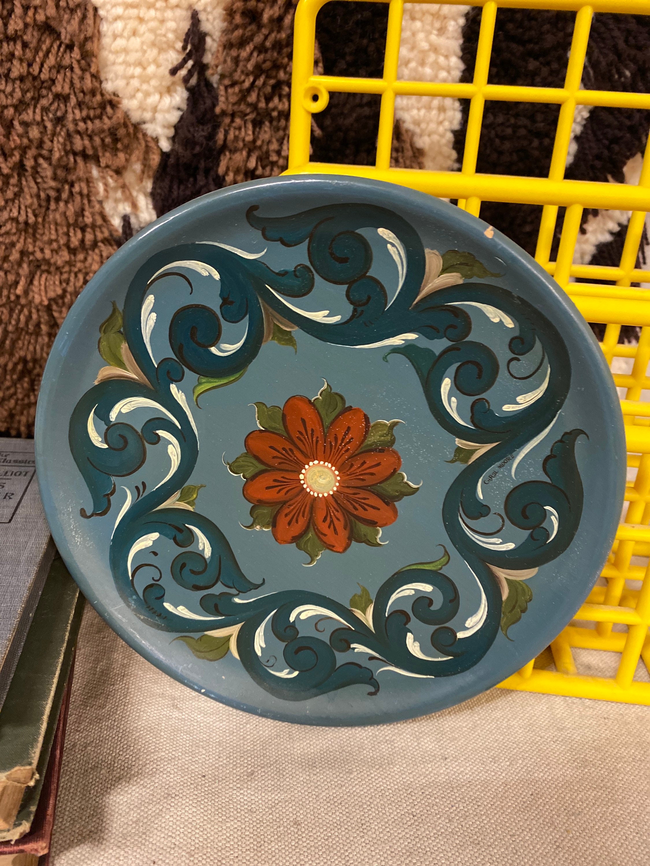Vintage Rosemaling Hand Painted Norwegian Style 8