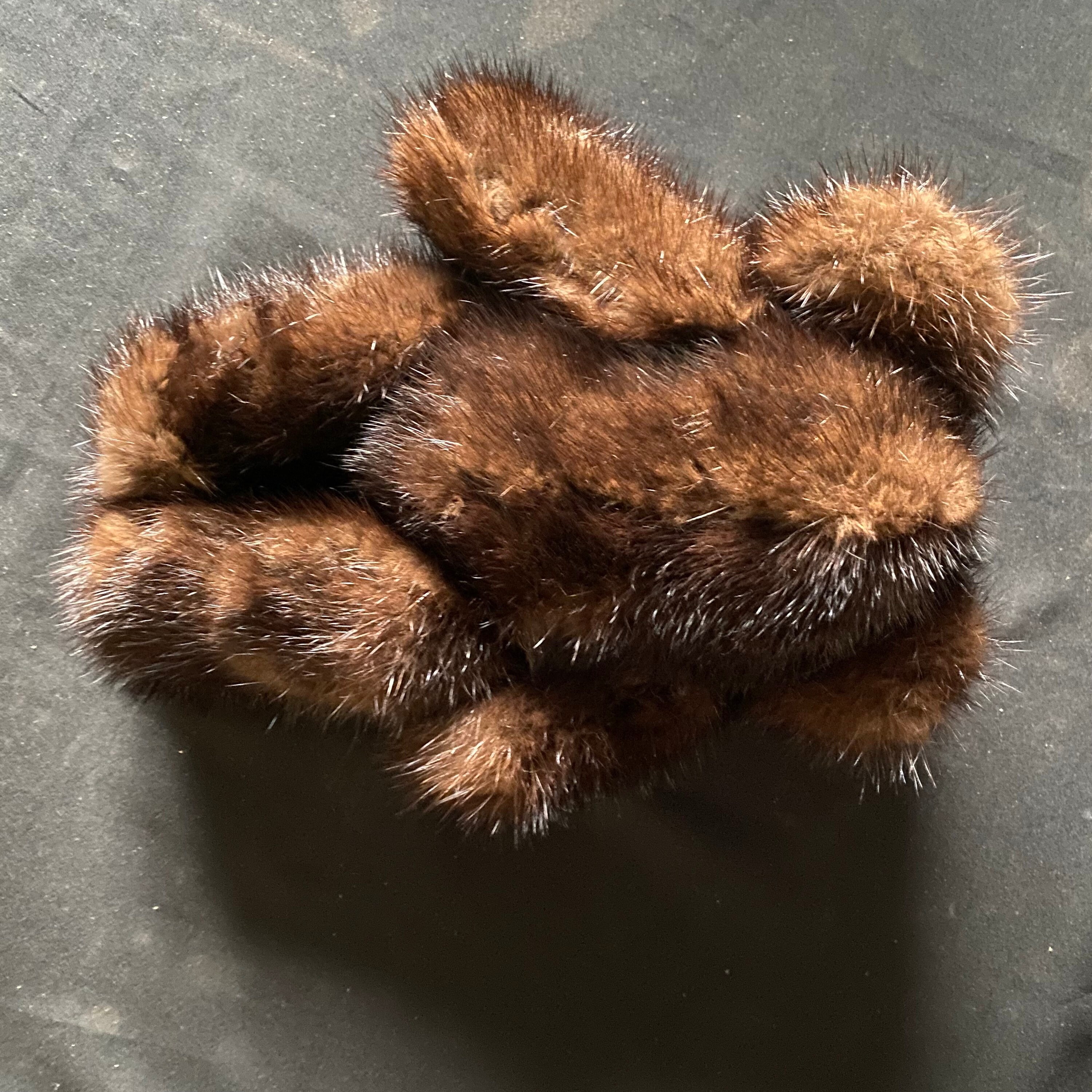 Vintage Handmade Jointed Genuine Mink Fur Teddy Bear 8” Tall When