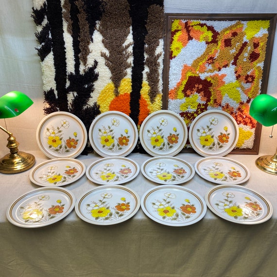 Vintage 74 Piece Woodberry Painted Meadow Stoneware Collection