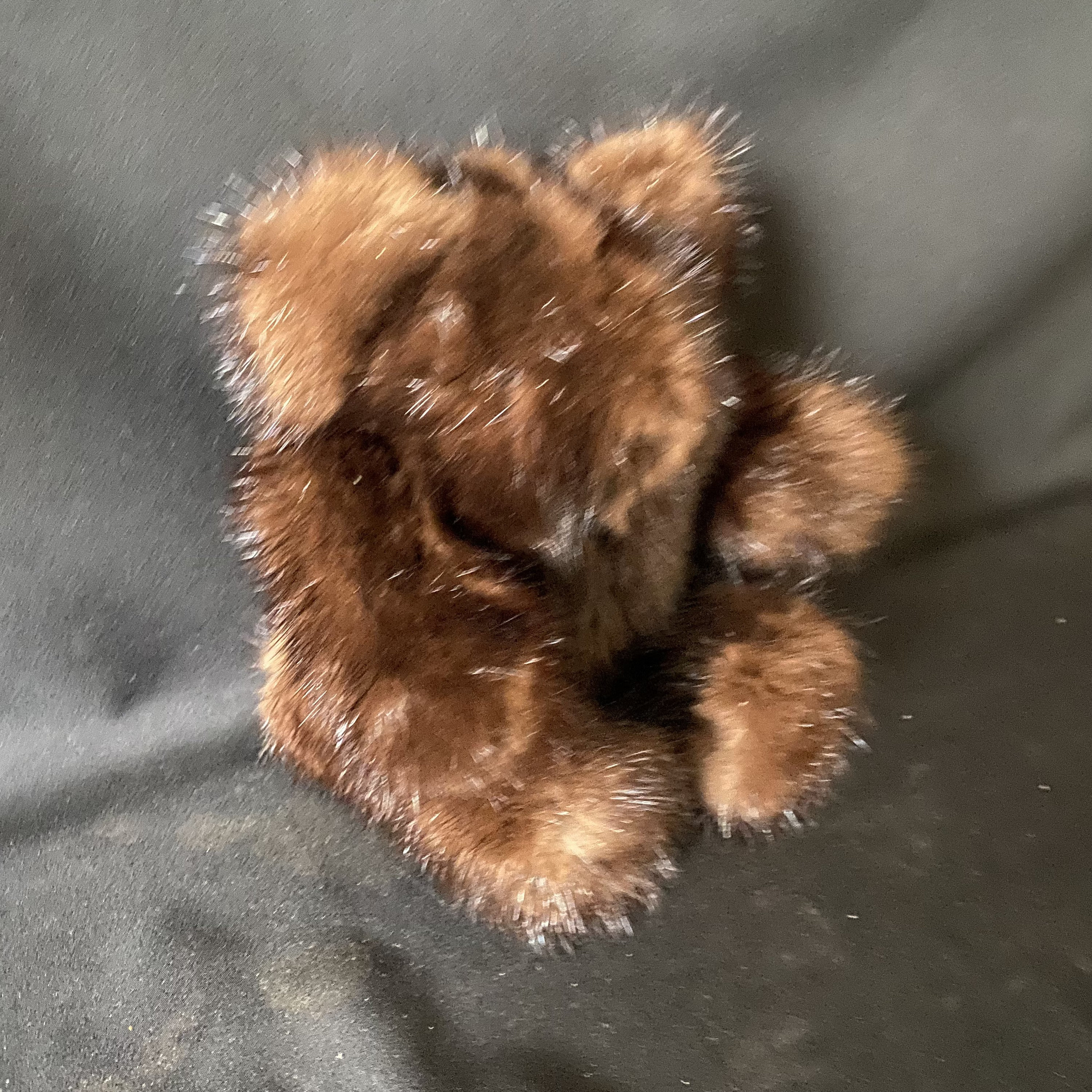Vintage Handmade Jointed Genuine Mink Fur Teddy Bear 8” Tall When