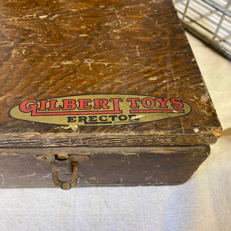 Vintage Gilbert Toys Wooden Box Erector Set No 7 Etsy
