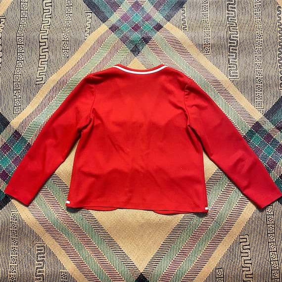 Vintage woman's red polyester long sleeved jacket… - image 2