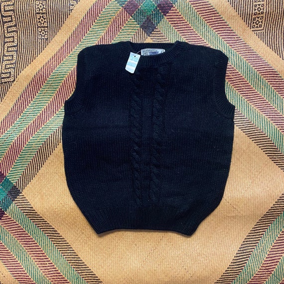 Vintage Elmbrook black sleeveless men’s pull over… - image 1