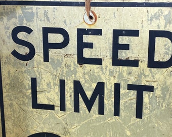 Speed Limit 35 White & Black Metal Sign for Street Road