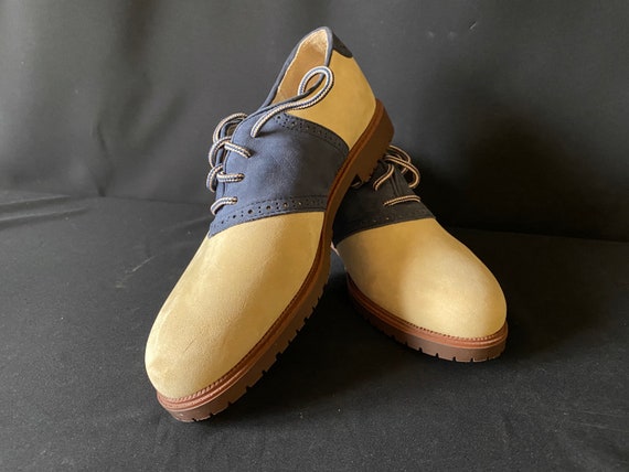 Men's Northern Exposure 9.5 M Suede Cream and Navy Saddle Shoe - Etsy