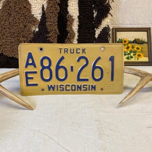 Vintage Wisconsin Truck License Plate