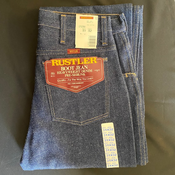 Vintage Rustler boot Jean heavyweight denim blue jean… - Gem