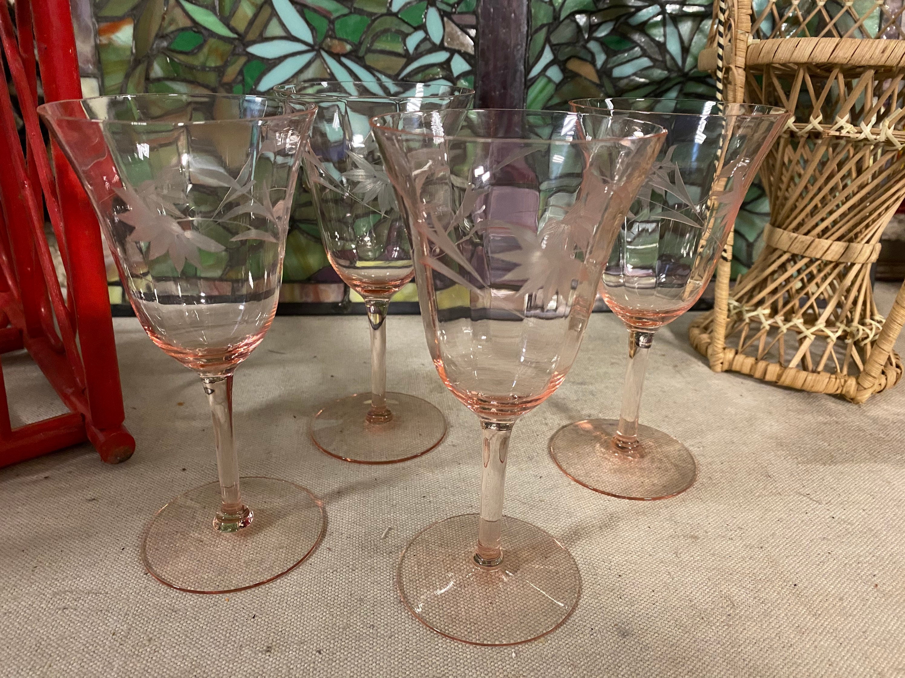 Set of 8 Mid-Century Modern Gold-Trim Drinking Glasses - Ruby Lane