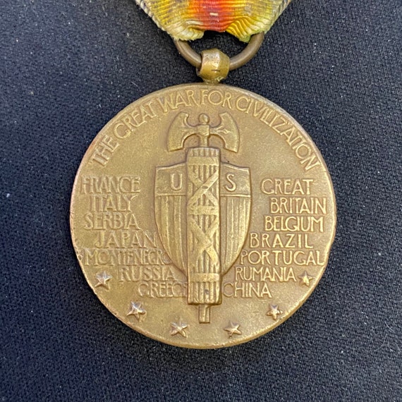 WWI Victory Medal with Four Battle Clasps - image 7