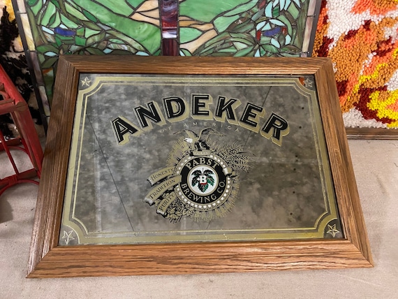 Vintage Andeker Pabst Brewing Company of America Framed Mirror