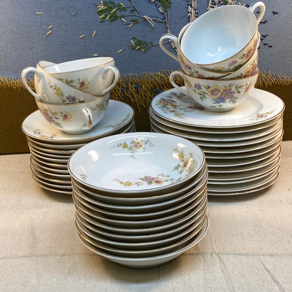 Vintage 42 Piece Hutschenreuther Selb Bavaria Gilded China Set - Etsy