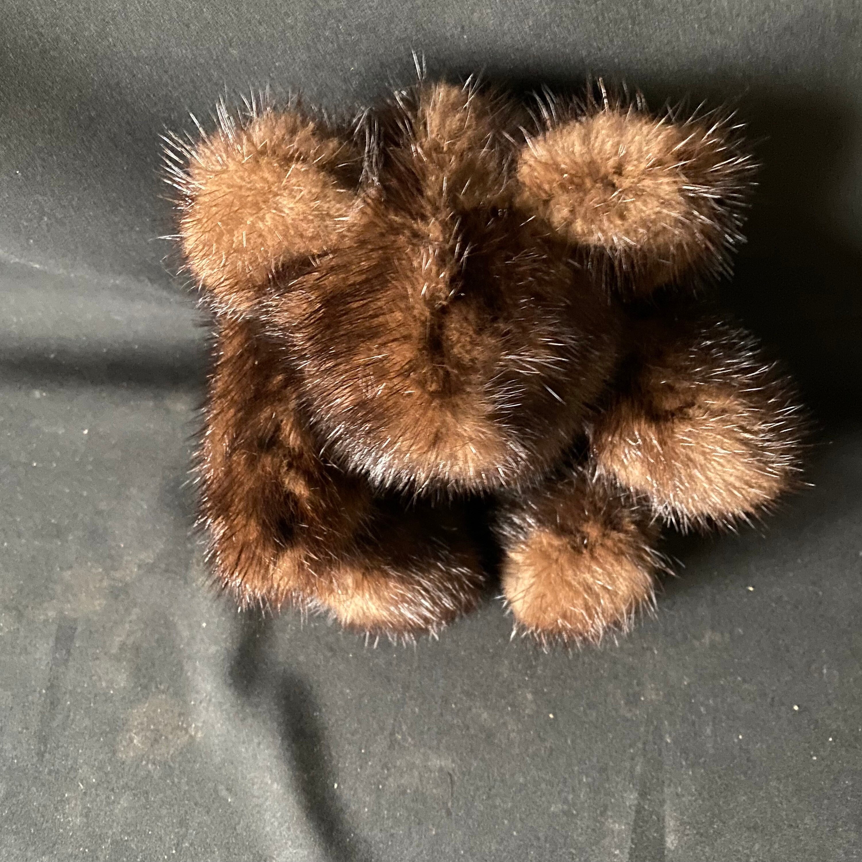 Vintage Handmade Jointed Genuine Mink Fur Teddy Bear 8” Tall When