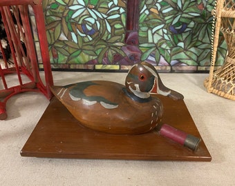 Vintage Hand-carved Hand Painted Wooden Duck