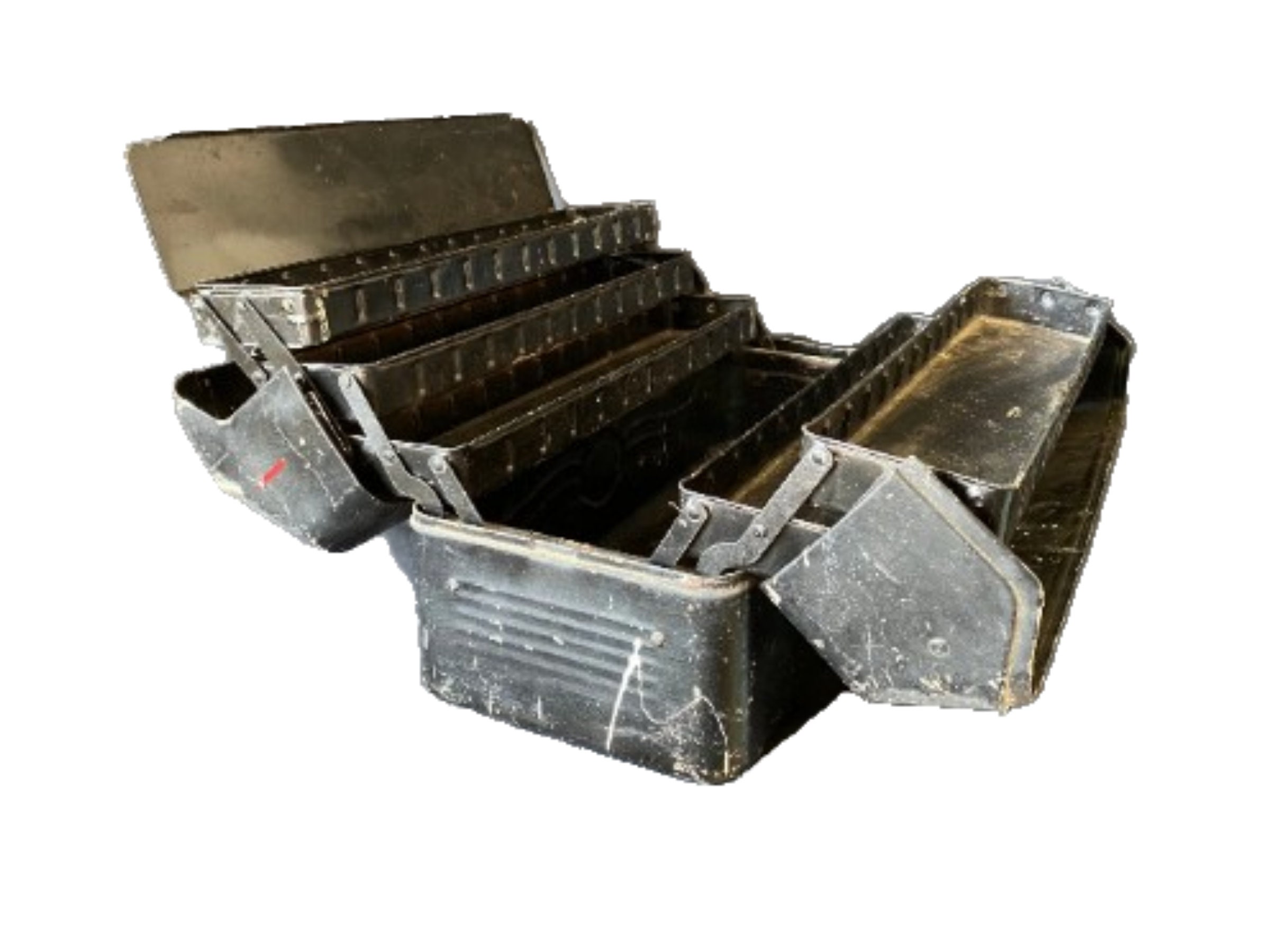 Vintage Black Metal Expanding Tool Box - Etsy