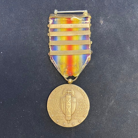 WWI Victory Medal with Four Battle Clasps - image 6
