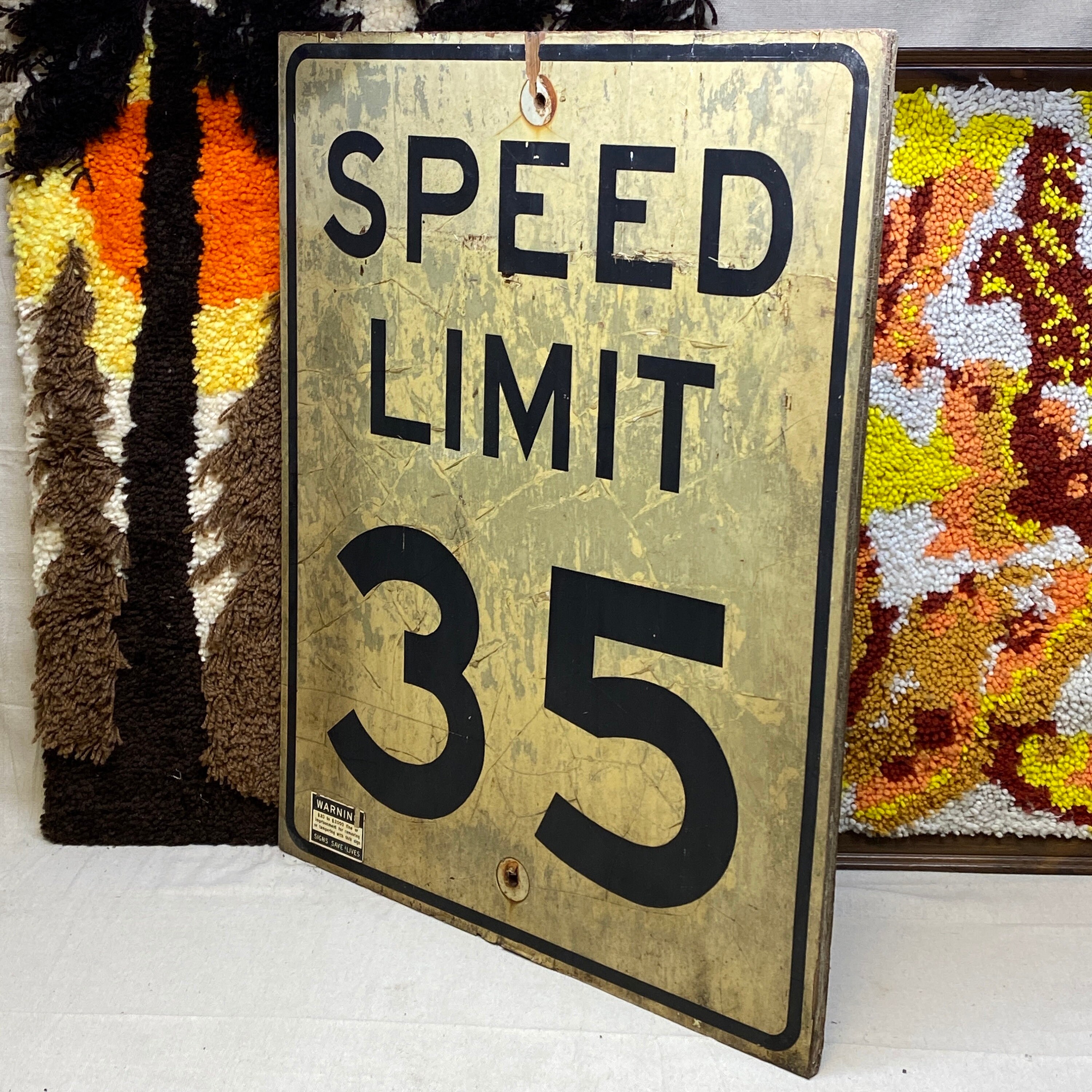 陶器製の置物　ロードサイン　Speed Limit 55　80年代 Speed Limit 55 ロードサイン 陶器製の置物 80年代