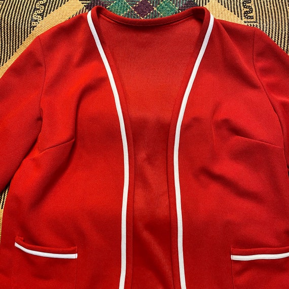 Vintage woman's red polyester long sleeved jacket… - image 3