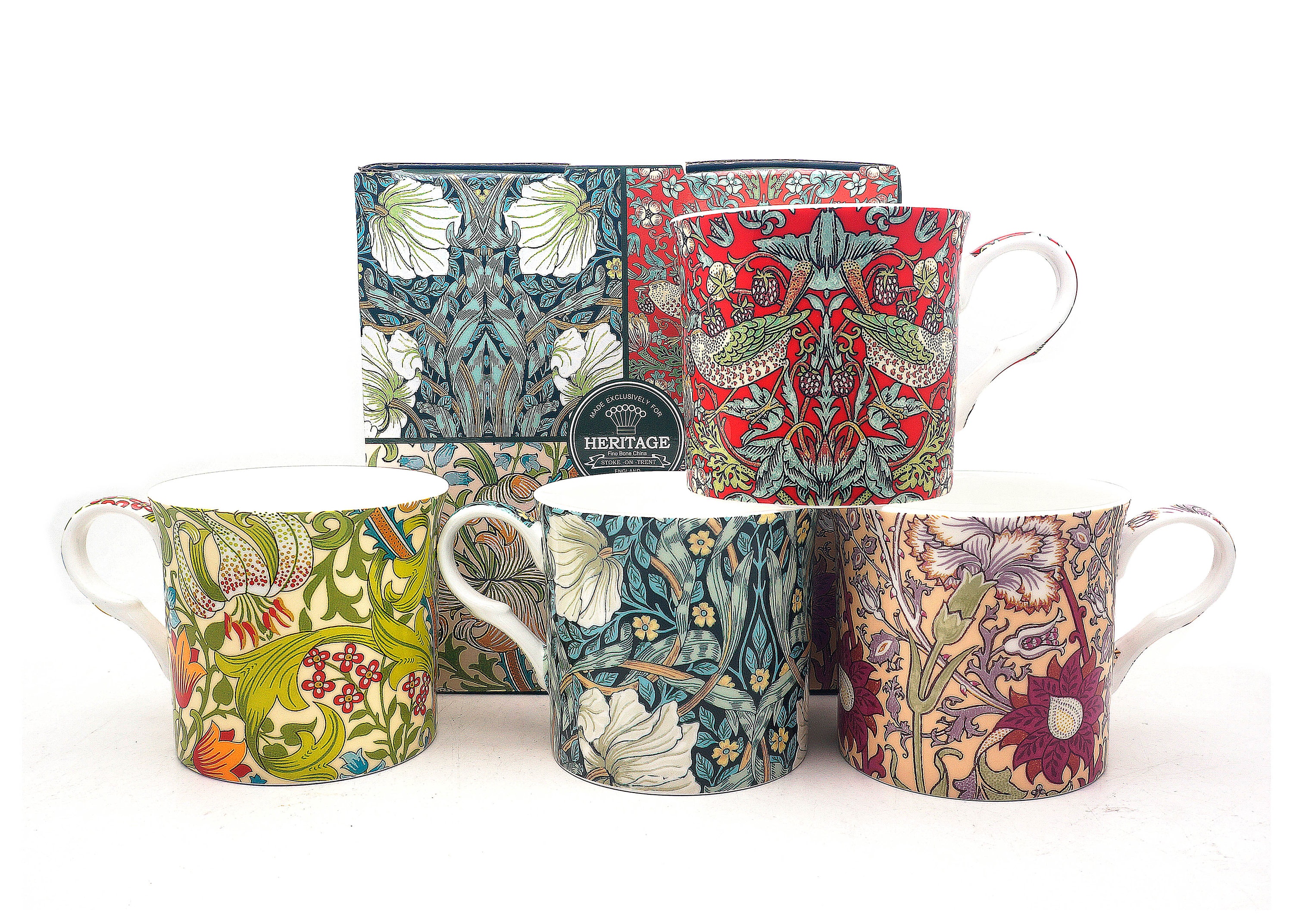 William Morris Set of 4 Gift Set Mugs Etsy