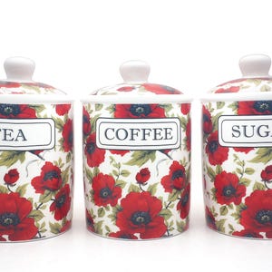 Ceramica Tè Caffè Zucchero papavero chintz design