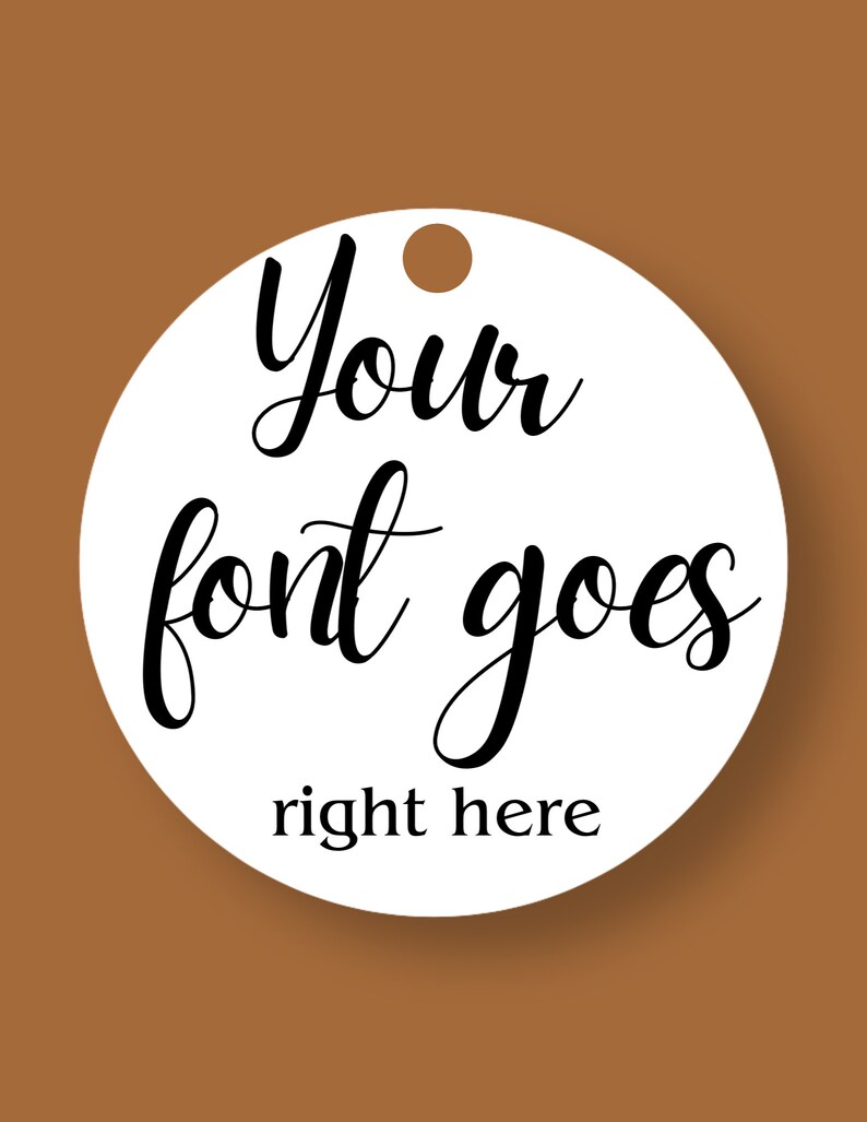 Gift Tag Template, Canva Template, Circle, Custom Tag, Calligraphy