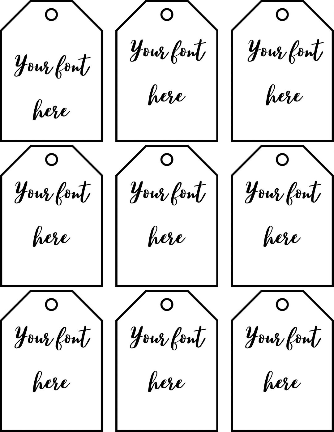 Gift Tag Template, Canva Template, Custom Tag, Calligraphy, Digital