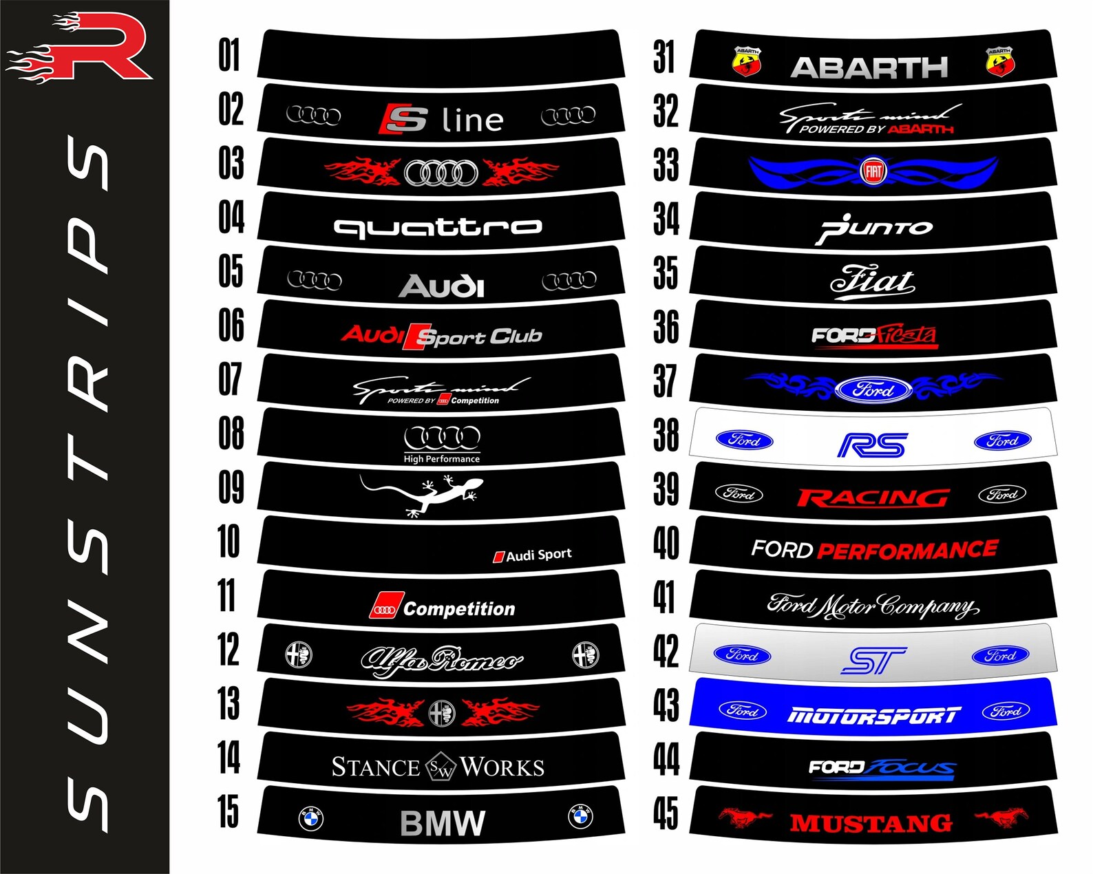 Auto Zon strip Auto Voorruit Logo Banner Ford Performance Etsy Nederland