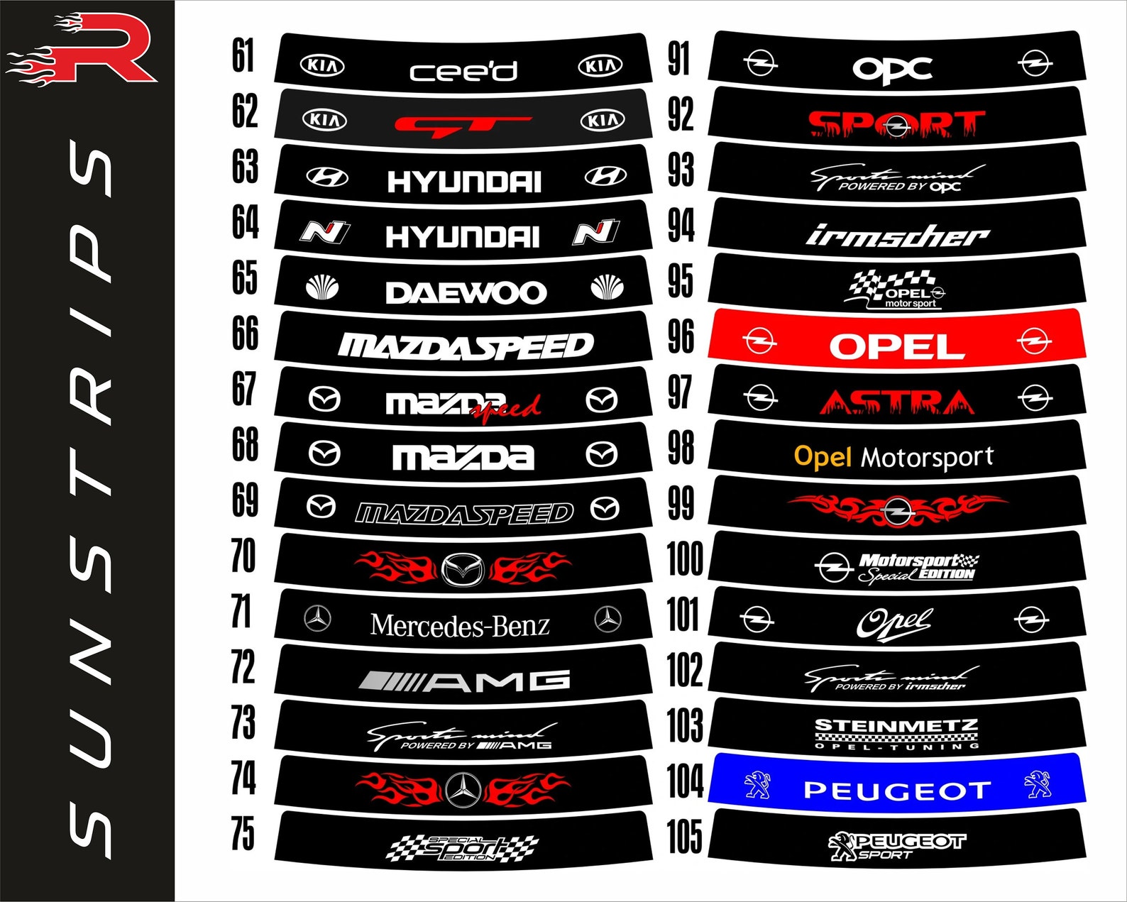 Car Sunstrip Windscreen Logo Decal Ford Performance Audi VW Etsy