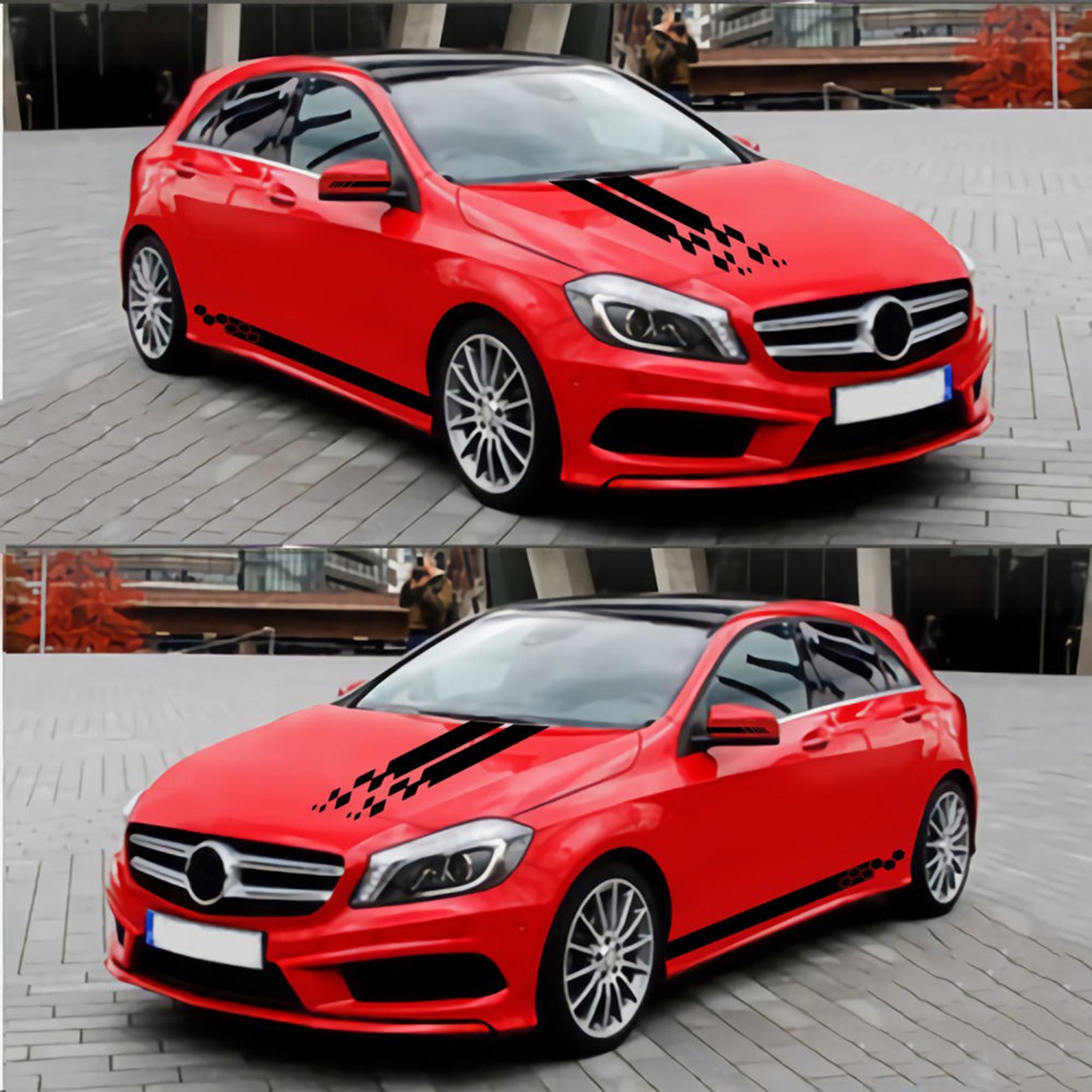 Car Racing Stripes Car Body Styling Decal Stickers Car Etsy