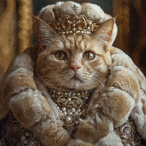 Royal Pet Portrait, Renaissance Painting Pet Painting, Regal Dog Portrait, Cat Portrait Painting from Photo, Pet Wall Art Canvas, Pet Gift