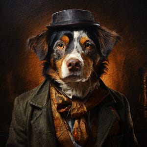 Gentlemen Pet Portrait, Victorian Pet Art, Custom Royal Pet Portrait from Photo, Regal Pet Portrait, Funny Pet Portrait, Pet Memorial Gift