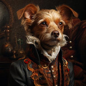 Custom Victorian Royal Pet Portrait: Funny Regal Pet Memorial